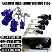 Car Vehicle Motorbike Aluminum Exhaust Fake Turbo Whistle Pipe Sound Muffler Blow Off Valve S/M/L/XL Universal