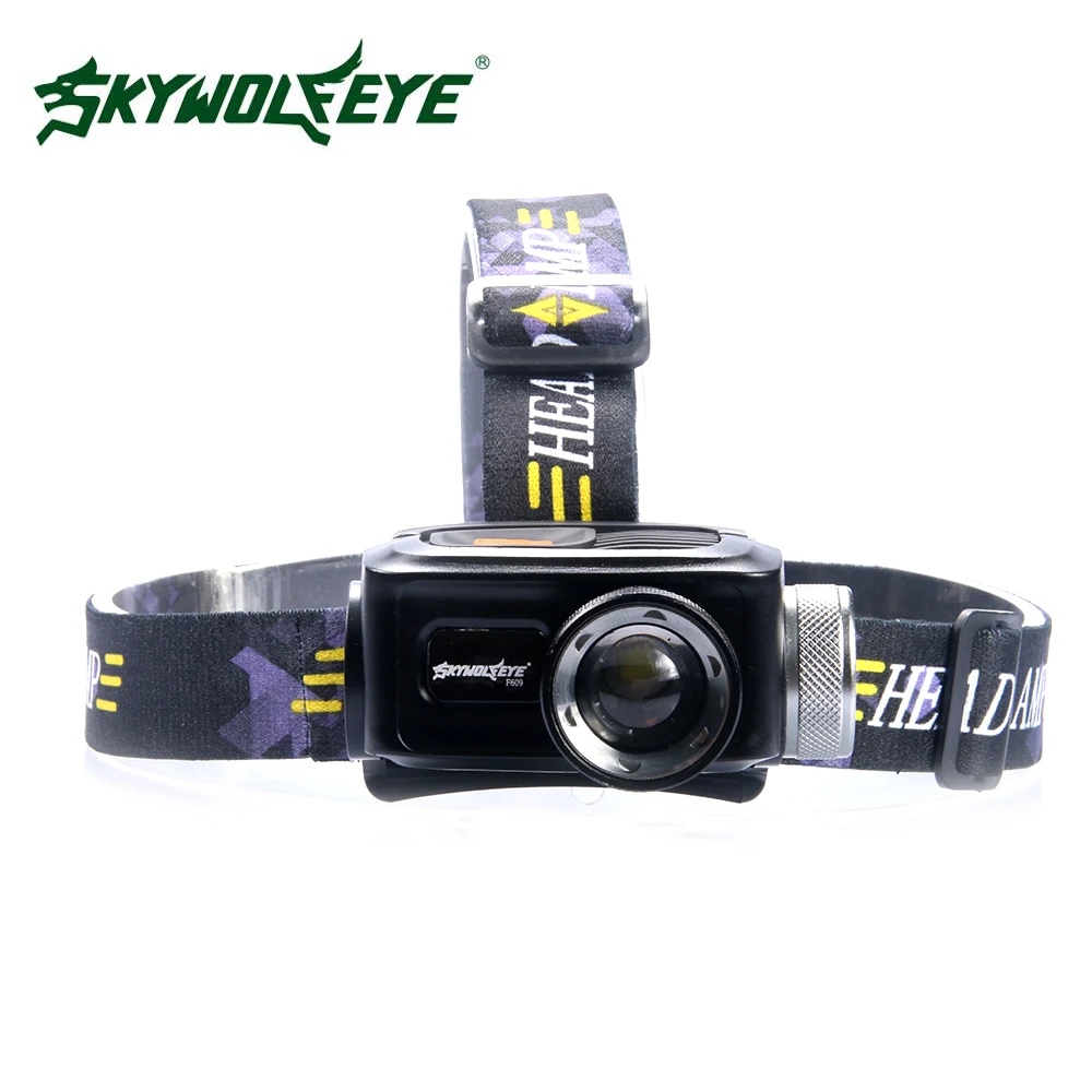 

Skywolfeye Zoom headlamp camera type head light USB camping light