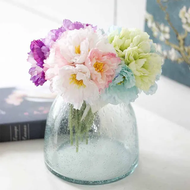 7pcs Bouquet Fresh Artificial Flowers Rosemary Silk Flower Peony 7pcs Bouquet Fresh Artificial Flowers Rosemary Silk Flower Peony Fake Plant For Wedding Home