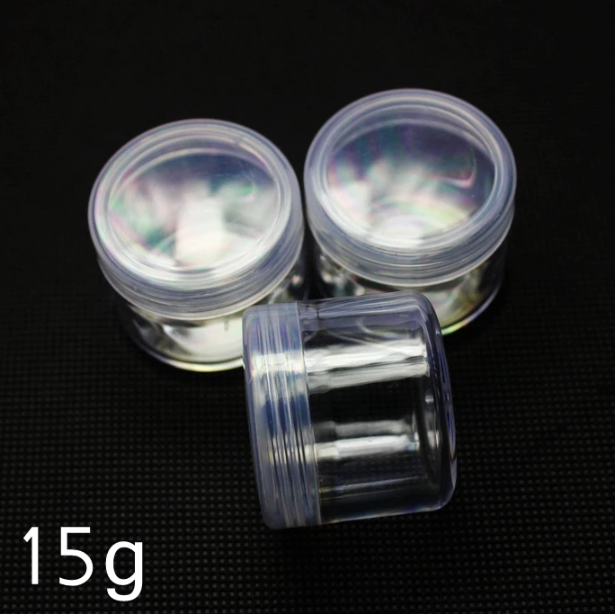 50pcs wholesale 15g Clear Empty small plastic jars bottles cosmetic jar