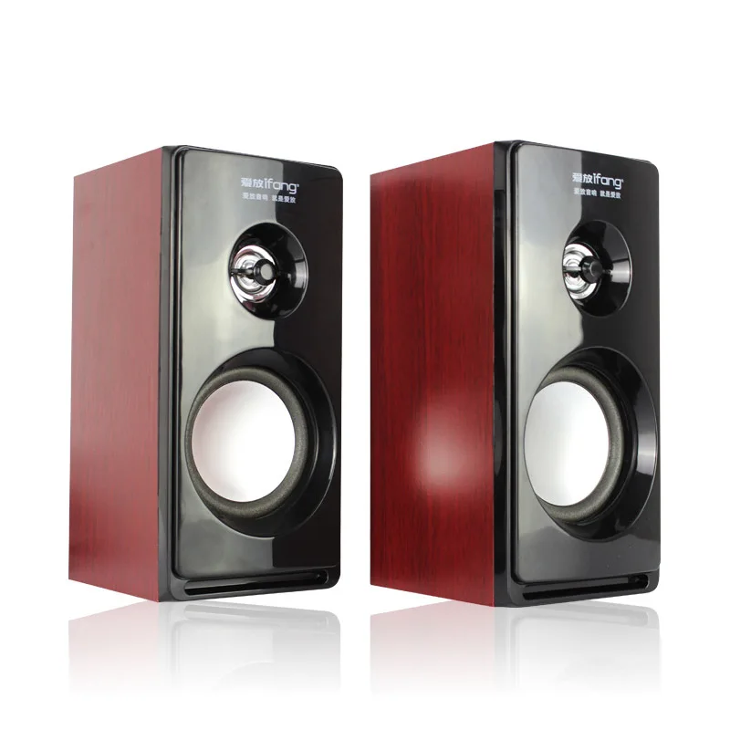 K-MIC M030 PC Computer Speakers USB Portable Wooden Speaker 2.0 Mobile Phone Multimedia Audio Subwoofer Loudspeaker Sound Box