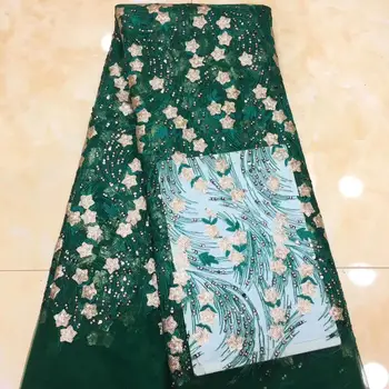 

Cassiel African French Net Lace Fabric High Quality Nigerian Lace Fabrics with Sequins Lace Fabric for Wedding