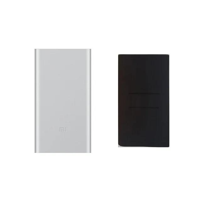 silver add black 10000 мА/ч, Xiao mi power Bank, 2, быстрая зарядка, внешний аккумулятор, двойной USB, портативный, Alu mi nium, быстрая зарядка, mi power, внешний аккумулятор - Цвет: silver add black