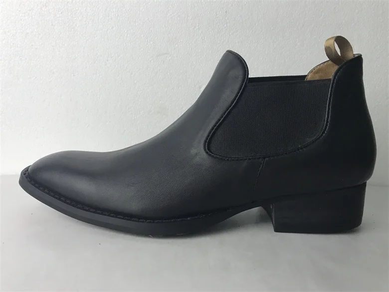 Классическая винтажная Стильная Кожаная обувь в стиле ретро черные мужские ботинки челси