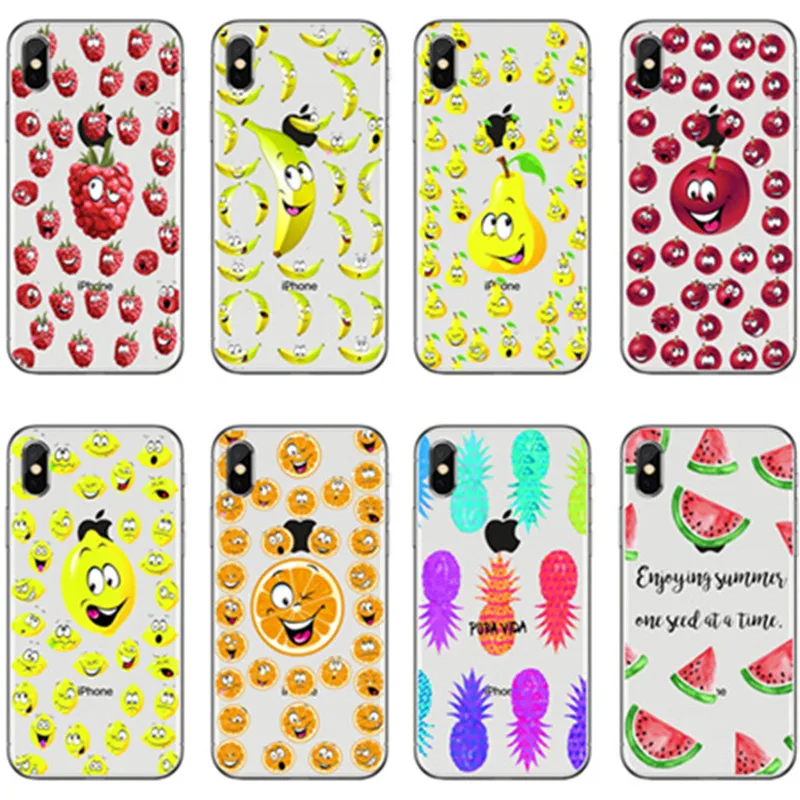 

seracase Cute cartoon Fruit Pineapple Banana Case Cover For iPhone 8 8Plus 7 7Plus 5S SE Soft Silicon Transparent Cases