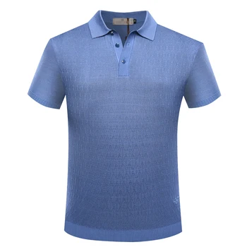 

Billionaire T-shirt men's silk Summer new style Business Casual Breathable button high quality free shipping