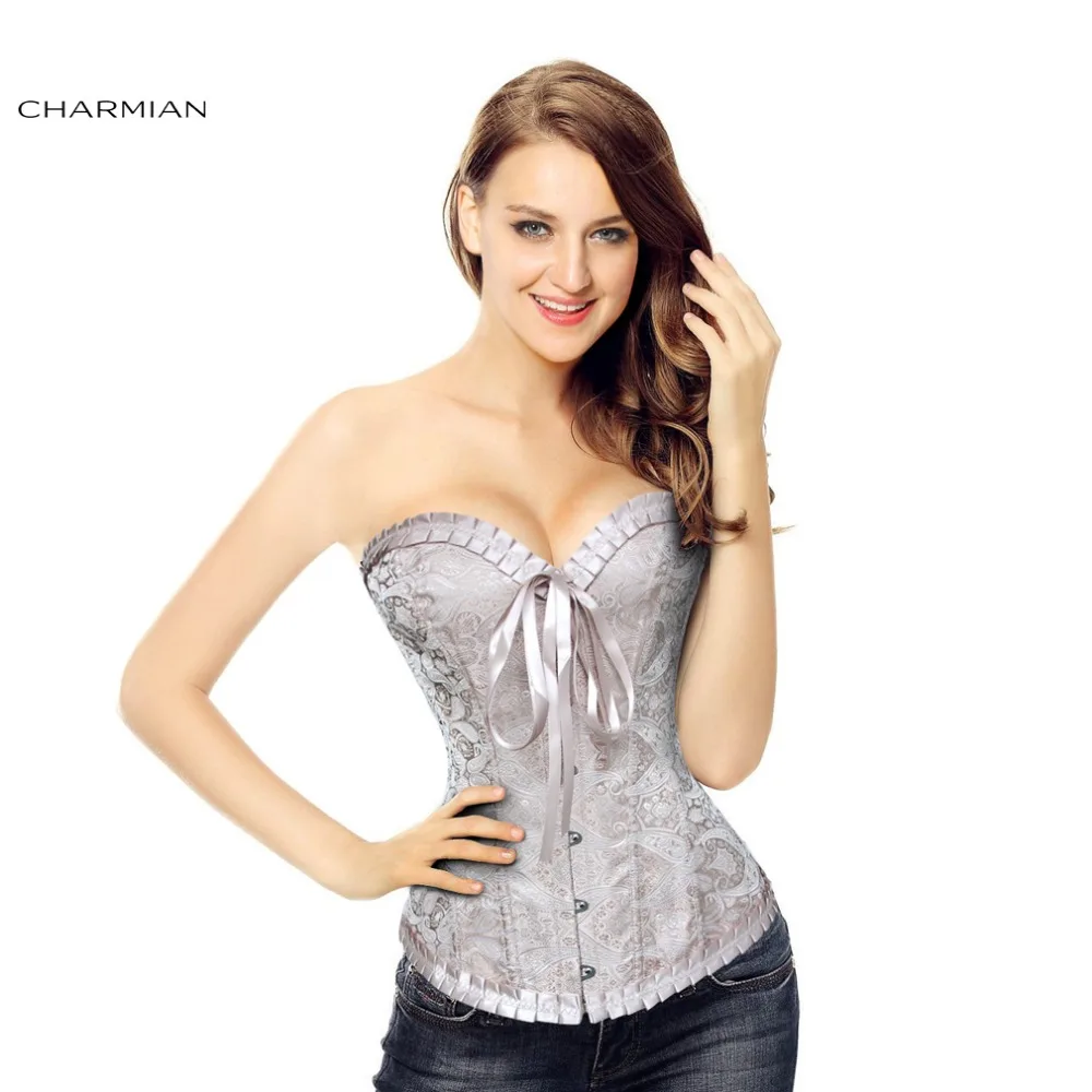Женский Готический корсет Charmian для талии с цветочными оборками невесты корсеты и