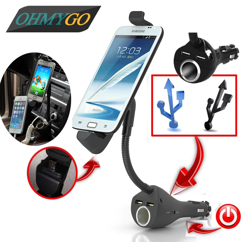 Universal Car Phone Charger Holder Mount Cigarette Lighter for Samsung