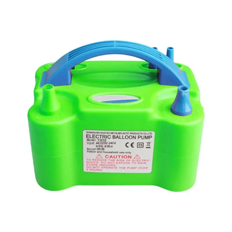 Non-slip Handle Air Blower Inflatable Double Hole Electric Balloon Inflator Balloon Pump Air Compressor EU/US Plug - Цвет: Green EU Plug