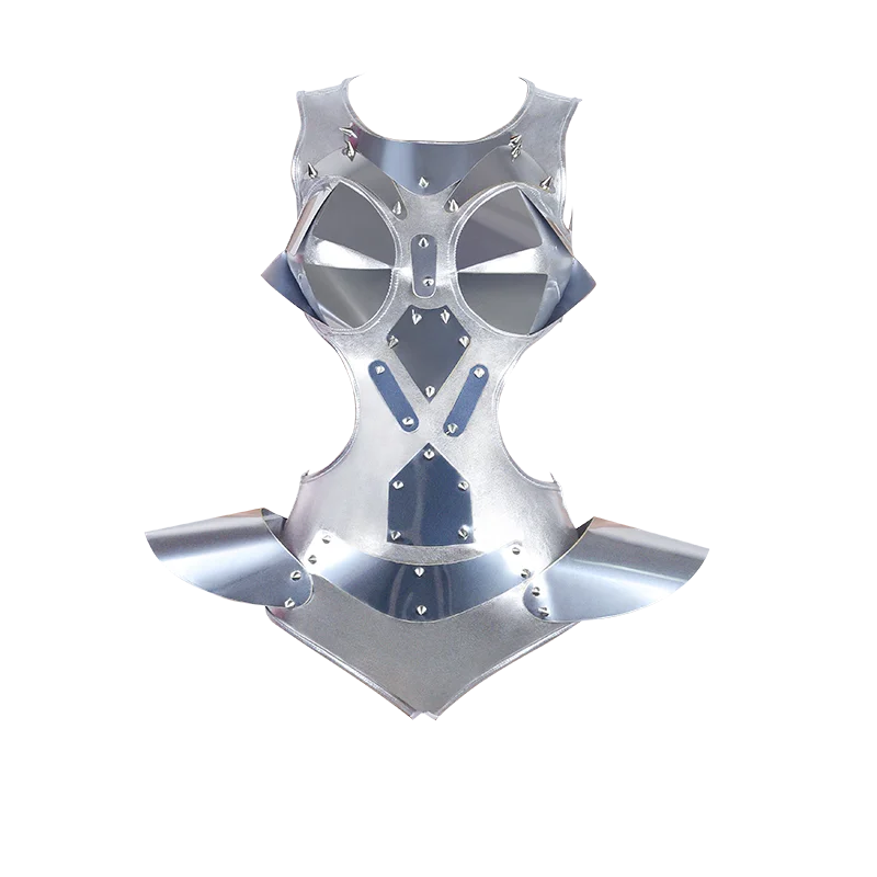 

Fashion Dance Costume Silver Bodysuit Women DJ DS Jumpsuit For Singers Performing Wear Pole Dance Gogo Dancer Outfits