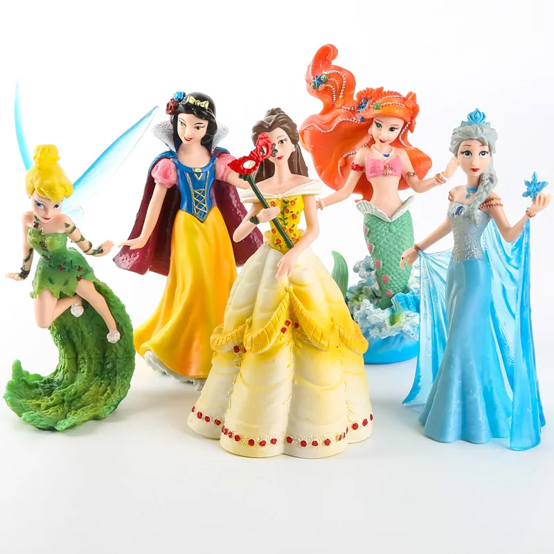 Disney Toys 5pcs/Set Cute Mini Princess Snow White Mermaid