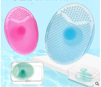 

DHL 2000pcs Baby Bath Brushes Wash Pad Facial Clean Silicone shampoo Brush