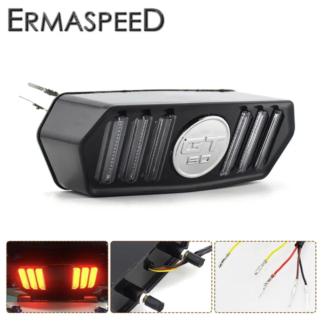 Motorcycle LED Tail Light Turn Signal Running Brake Stop Indicators Red