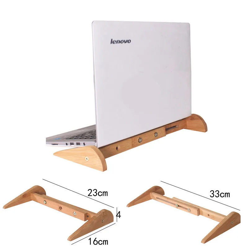 Vmonv Increased Height Cooling Bamboo Laptop PC Stand for Macbook Air Pro Retina Vertical Base Bracket for 15 Inch Notebook PC