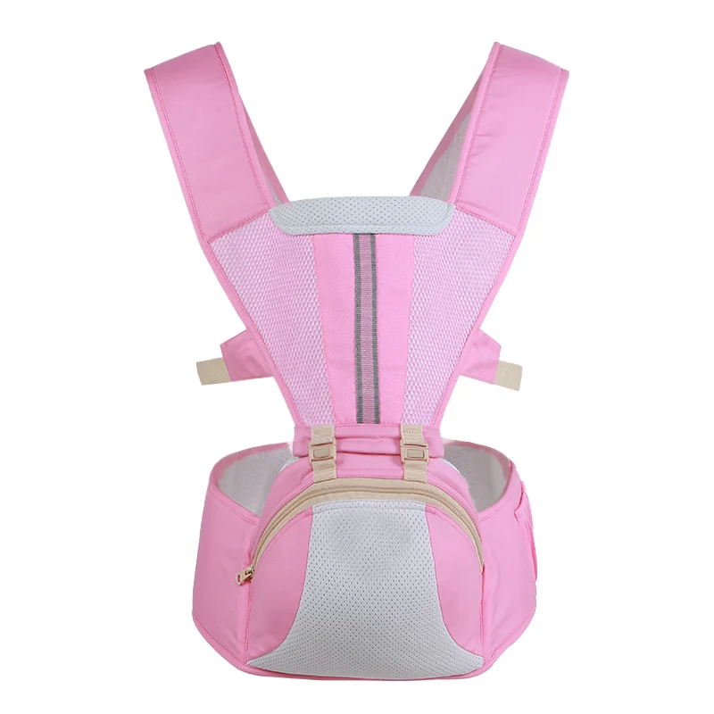 0-30 м детский слинг дышащий эргономичный слинг Передняя переноска детский кенгуру Детский рюкзак сумка Warp Hip Seat - Цвет: Розовый