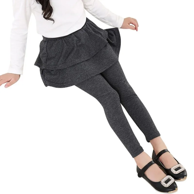 Коллекция весна-осень милые юбки-пачки для девочек узкие эластичные штаны с юбкой для 3-11 лет