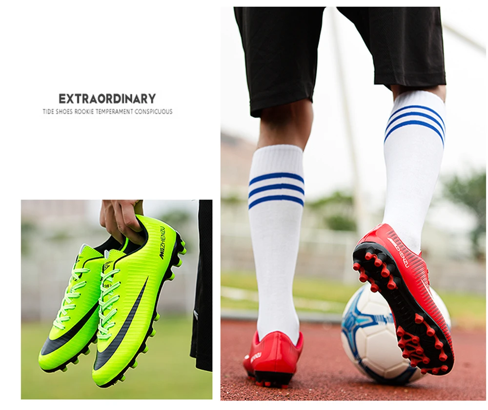 Новинка, профессиональная футбольная обувь для футбола, для мужчин и женщин, искусственная травяная земля, уличные спортивные футбольные бутсы, тренировочные кроссовки, chuteiras