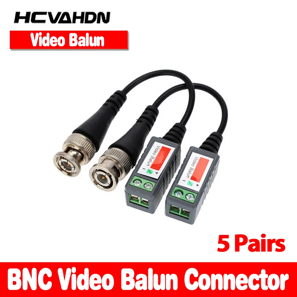 HCVAHDN 10 шт./5 пар камера видеонаблюдения Пассивный BNC Видео Balun к UTP коннектор