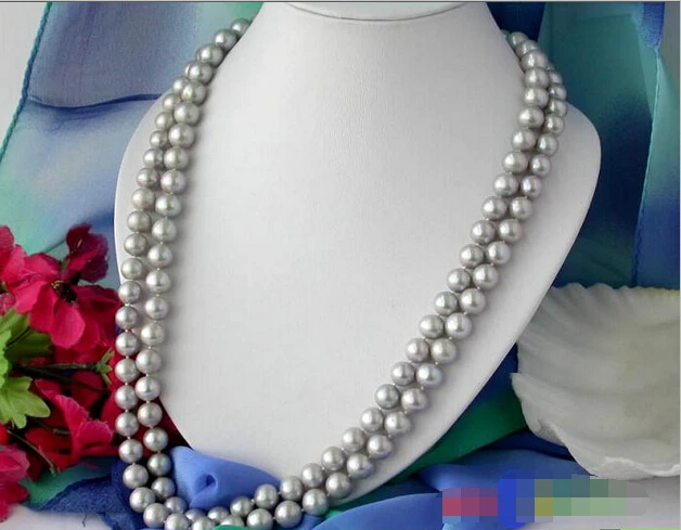 

Free shipping >>>>>>1182 LONG AAA++ 50"11MM GRAY ROUND FRESHWATER PEARL NECKLACE