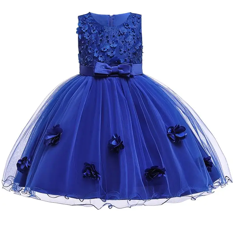Г. платье подружки невесты для девочек Детские платья для девочек платье-пачка принцессы вечерние платья на свадьбу от 2 до 10 лет, Прямая поставка - Цвет: Royal blue