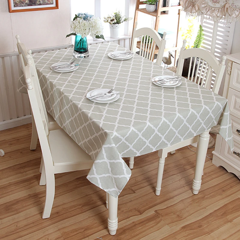  Christmas Tablecloth Comfortable Linen Simple Pattern Washable Lace Table Cloth for Coffee Dinner W