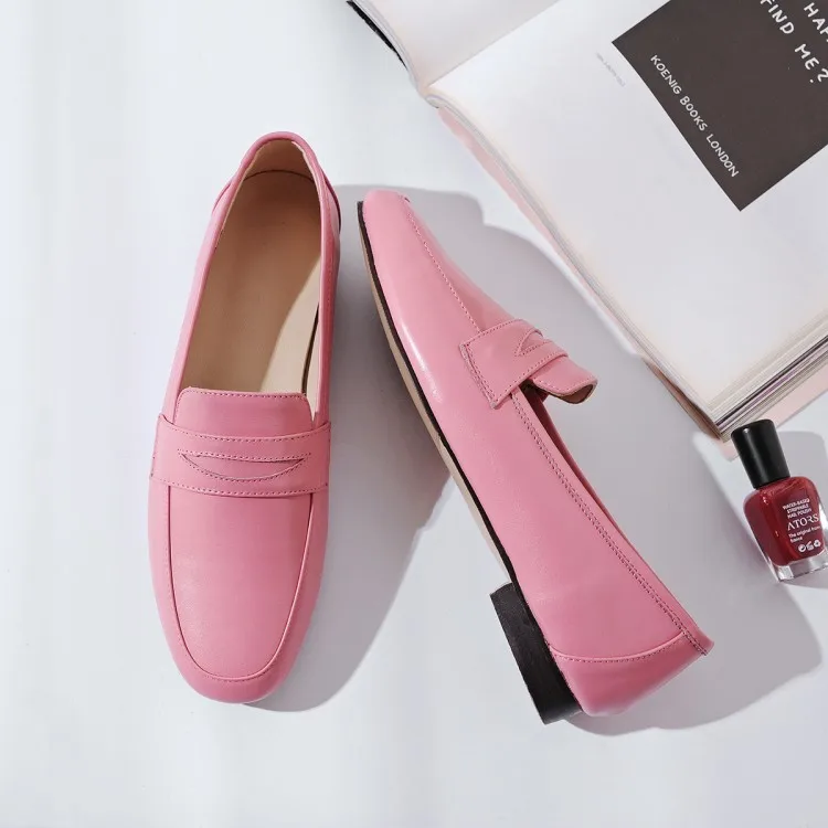 Boda Cuero Del Vaca Black pink Color Planos Otoño Zapatos Mujeres Partido 2019 Mljuese Deslizamiento Suave Cómodos Rosa Ocasionales En brown Primavera Pisos 4qBHa