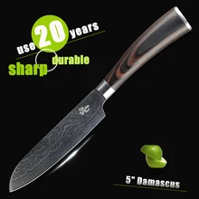 HAOYE 5 дюймов нож сантоку Дамасские кухонные ножи японский vg10 стальной нож для очистки фруктов небольшой нож с ручкой pakkawood модная новинка