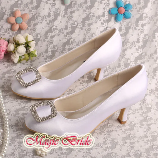 Medium Heel Prom Pumps|satin wedding 