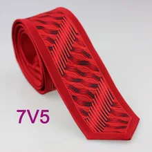 YIBEI Coachella Узкие галстуки с красной шеей узкая кайма с черной градиентной волной полосатые Узкие галстуки тканый галстук, жаккардовый для мужчин