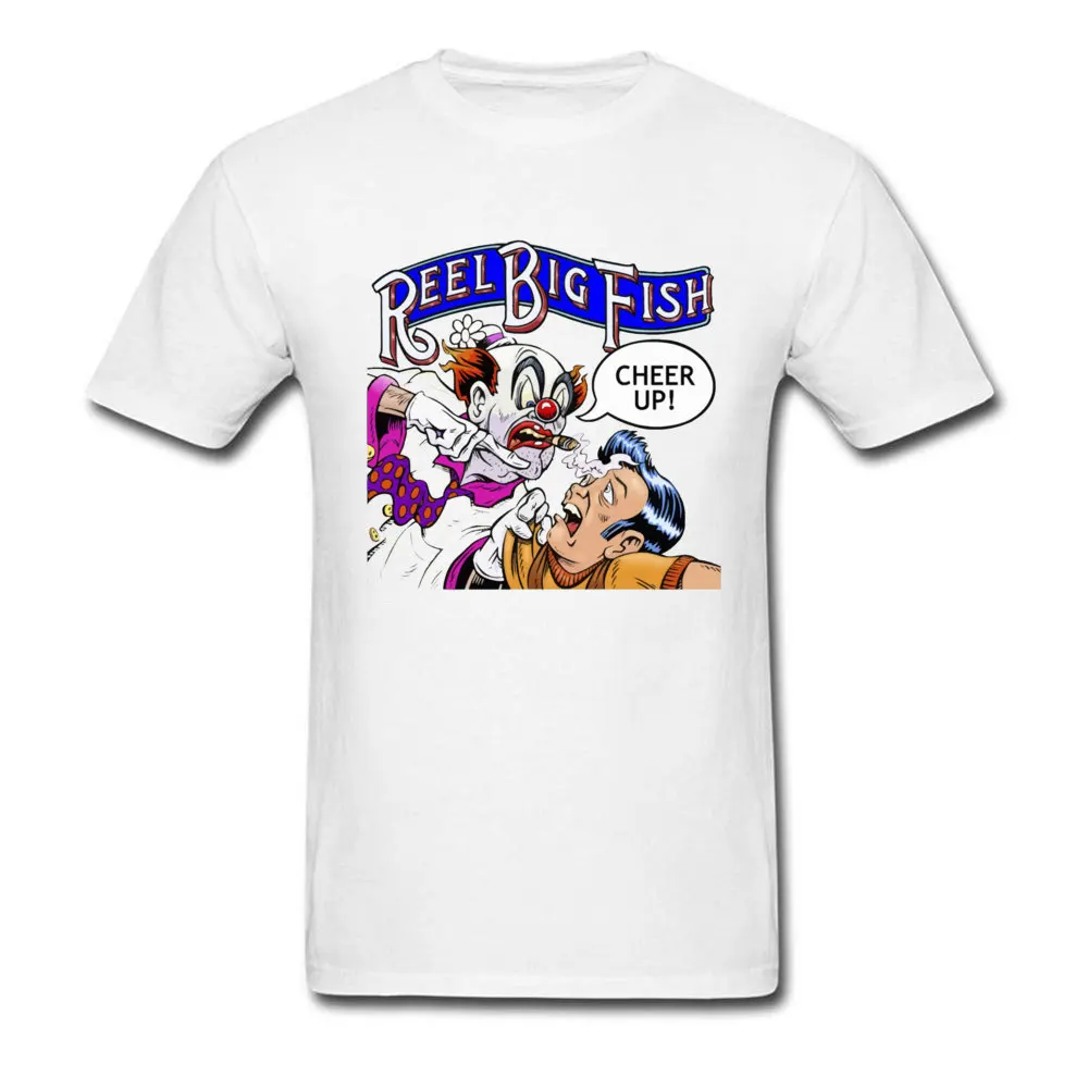 Casual Group Crewneck Tshirts Thanksgiving Day Tees Short Sleeve for Men New Arrival 100% Cotton Summer Top T-shirts Cheer Up Reel Big Fish 20006 white