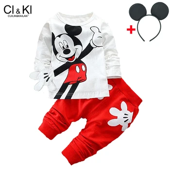 

CuilinKailan Newborn Baby Boys Clothes Set Cartoon Long Sleeved Tops + Pants Outfits Kids Bebes Clothing Children Jogging Suits