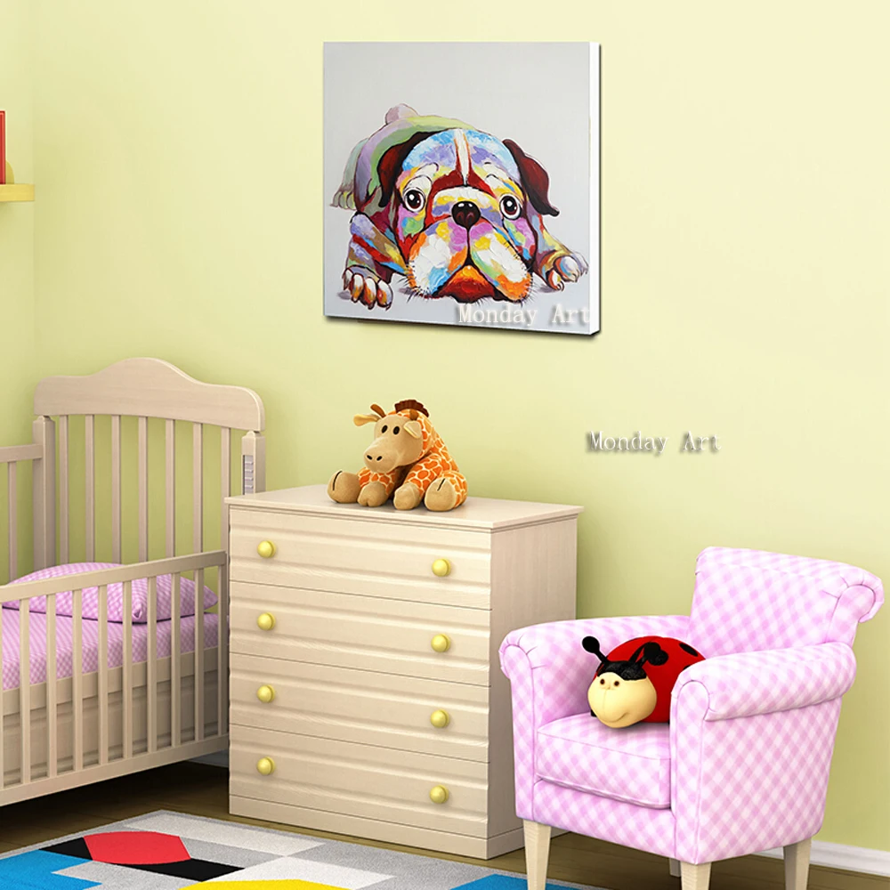 DD The-100-Hand-painted-abstract-Modern-colorful-Cartoon-rabbit-Painting-On-Canvas-Wall-Art-Wall-Painting (5)
