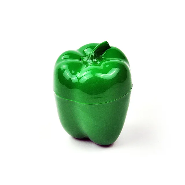 Милые кухонные контейнеры для овощей и фруктов, контейнер для еды, лук, лимон, помидоры, зеленый перец, пластиковый чехол для хранения свежих фруктов - Цвет: Green Pepper