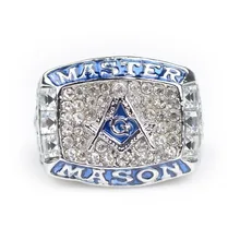 Envío-Mason Freemason Anillos Para Hombre de Aleación de ZInc Azul G Logo Plata Masónica Anillo de envío libre del Tamaño 10 11 12