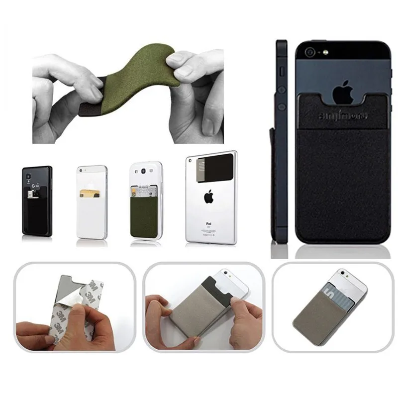 3M-gum-elastic-Lycra-cloth-pocket-Flexible-Pouch-Card-Case-credit-card-traffic-cards-holder-phone (5)