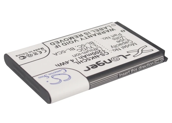 

Cameron Sino 1200mAh Battery BL-5C, BL-5CA for Nokia 1100,1200,1315,1600,2112,2118,2255, 2270,2280,2285,2300,2310,2355,2600