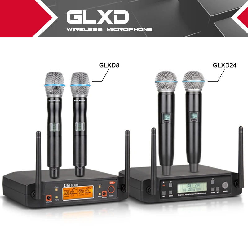 Беспроводной микрофон XTUGA GLXD24/GLXD8 караоке с автоматической частотой и