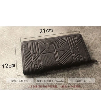 

Vintage Embossed Pattern women wallet genuine leather Purse Women large capacity phone purse Long Wallet Women Money card Holder