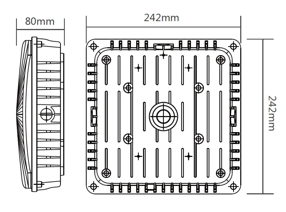45w led canopy light size