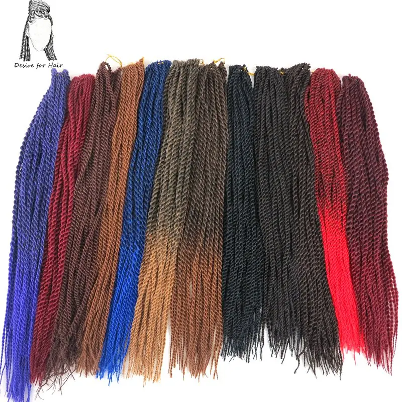 Desire for hair 18-22 дюймов 30 прядей Сенегальские крученые волосы на крючках косички синтетические плетеные волосы для наращивания серый фиолетовый Бордовый
