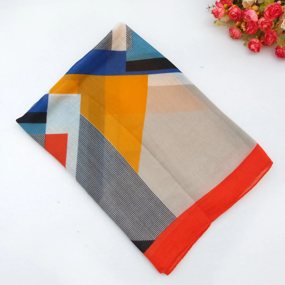 Хлопковый женский длинный шарф, мягкий весенний тонкий летний женский ...