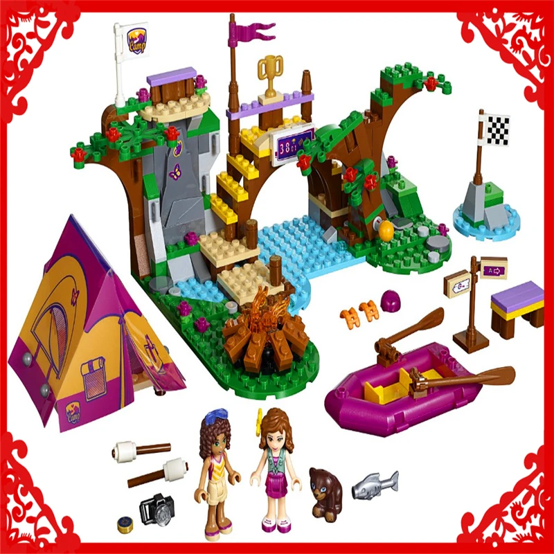 

BELA 10493 Friends Series Adventure Camp Rafting 325Pcs Building Block Educational Toys For Children Compatible Legoe