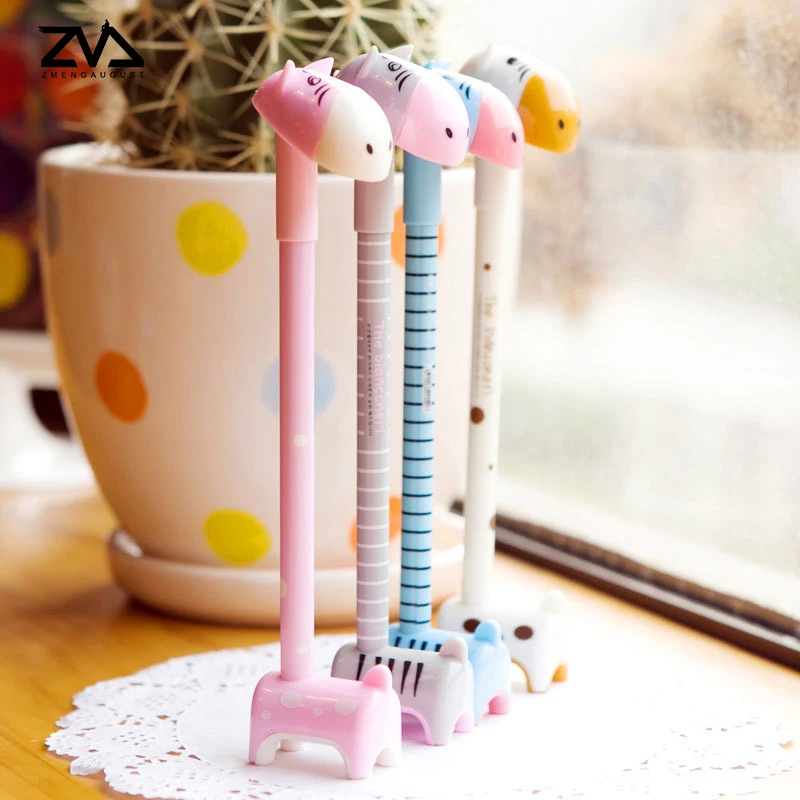 

1X Cute hippopotamus creative color donkey cartoon ball pen learning office dedicated signature neutral pen