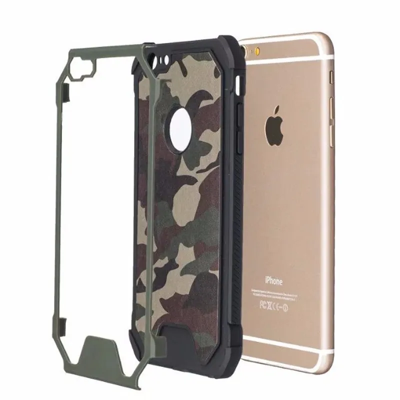Portefeuille For Apple iPhone 6 6S Camouflage Defender Case Hard Soft Silicone Cover For iPhone 7 Plus 5 5S SE Coque Accessories (2)