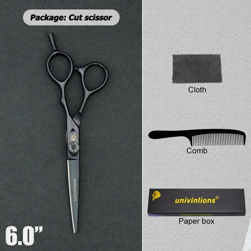 5.5/6" black gold barber hair scissors hairdressing scissors professional hair scisor barber supplies shears gift japan haircut - Color: 6025H60CUT