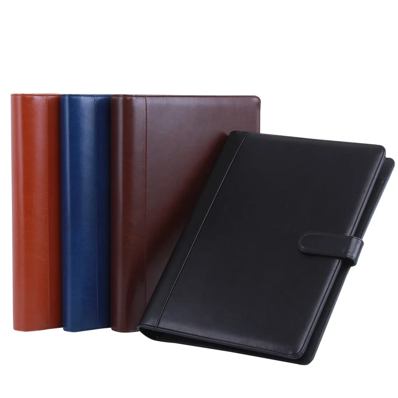 leather folder Padfolio multifunction organizer planner notebook ring