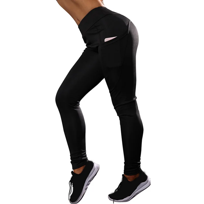 Women Yoga Fitness Leggings Running Gym Stretch Sports Pants Trousers with Pockets