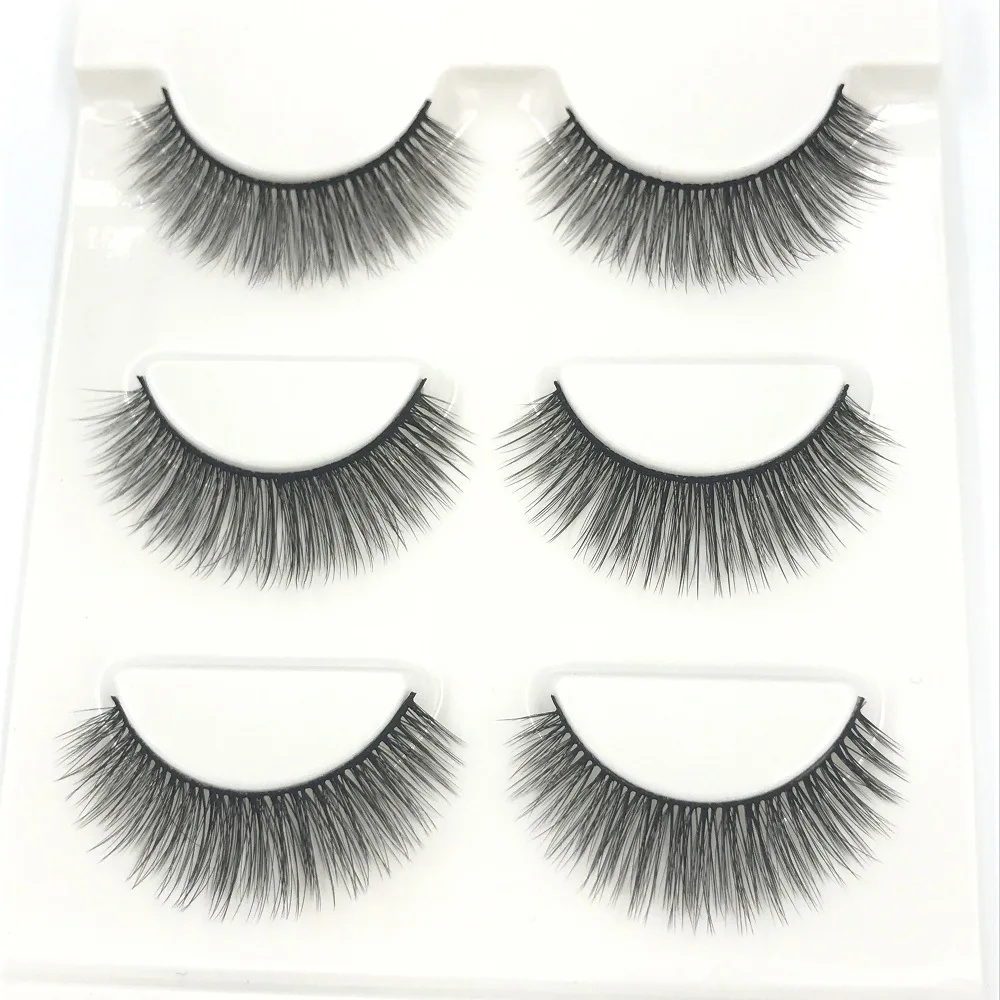 New 3 pairs natural false eyelashes 3D mink lashes extension soft thick long fake eyelash Makeup beauty tools | Красота и здоровье