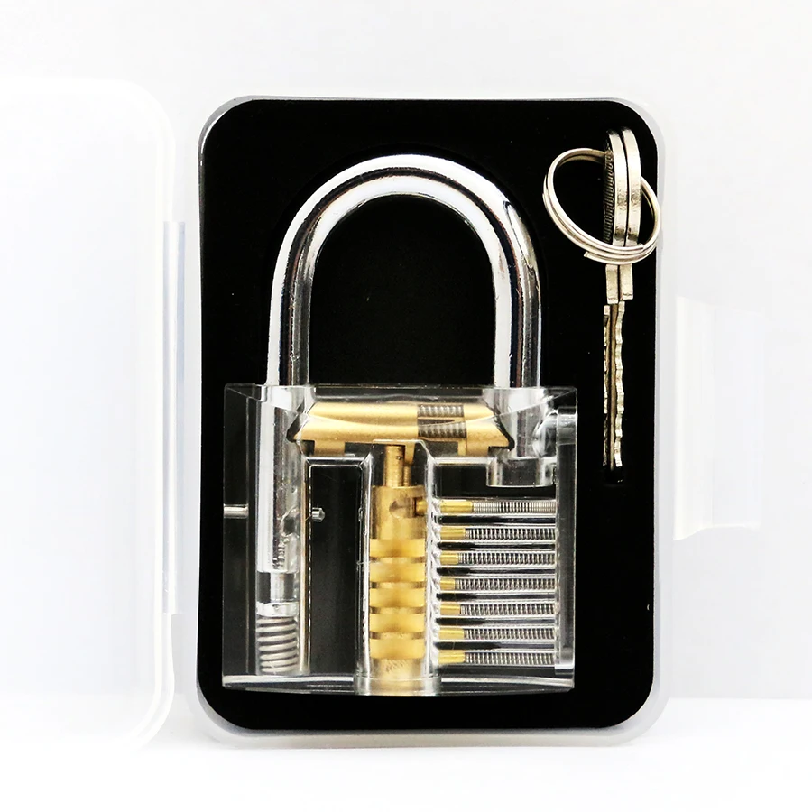 

Bullkeys Clear Practice Padlock with 2 keys for locksmith beginner training tools lock pick set