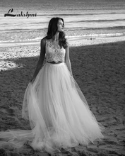 Exquisite Two Piece Bohemian Wedding Dresses A line Tulle Lace Boho Bridal Gowns Custom Made